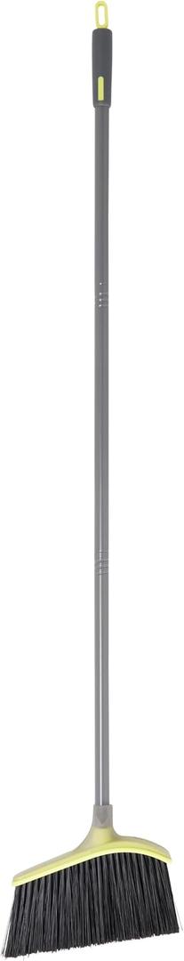Casabella Wayclean Wide Angle Broom with Densely Packed Bristles, Gray