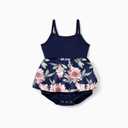 IFFEI Mommy and Me Dresses Matching Outfits Floral Printed Sleeveless Tank Maxi Dress for Mother and Daughter Blue-Pink 2 Years M