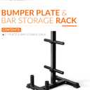 CAP Olympic Bumper Plate Tree Rack with Barbell Holders, Heavy-Duty Weight Plate Storage Rack for Home Gym, Steel Olympic Plate Organizer Stand, Multiple Color & Size Options