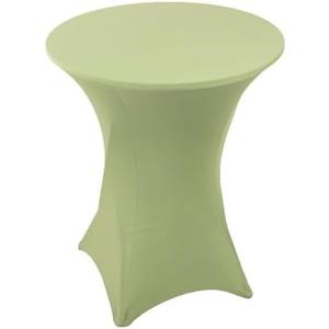 Balsa Circle At 2 F Sage Green Stretchable Spandex High Top Cocktail Table Cover Linens Wedding Party Events Decorations, Pack 2