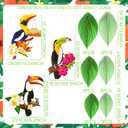 18PCS Parrot Honeycomb Palm Leaves Hanging,3PCS Tropical Birds Honeycomb Paper Cutouts for Hawaiian Beach Luau Party Hanging Decorations Tiki Bar Supplies