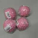 4 x Apasiri Interactive Dog Toys for Large & Medium Dogs: 3.5" Bacon Flavored Squeaky Balls for Dogs, Tough Durable Spiky Rubber Bouncy Dog Toys Balls, Floating Outdoor Fetch Dog Toy, Pink Dog Balls Gifts