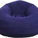 Beanless Bag Inflatable Chair, Air Sofa Lazy Sofa Recliner, Washable Living Room Lounger Bedroom Bean Bag Ultra Soft (Blue)