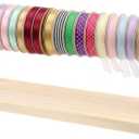 Kisangel 1Pc Wooden Ribbon Organizer, Wire Spool Thread Rack for Wrapping Yarn Ribbon Storage Holder Making Craft Supplies