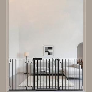 ALLAIBB Extra Wide Pressure Mounted Baby Gate Walk Through Child Kids Safety Toddler Tension Black Long Large Pet Dog Gates with Extension for doorways Kitchen (62.20-71.26"/158-181cm, Black)