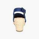 Juliet Holy Womens Wedges Sandals Platform Espadrilles Slingback Closed-toe Clogs Sandals, Navy Blue, 7