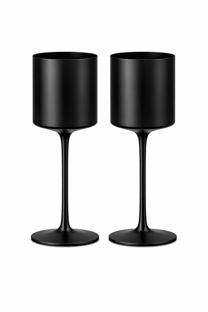 Wine Glasses Set of 2-Birthday/Father's Day Gifts,14oz Unbreakable Unique Wine Glass Ideal Gift Black 