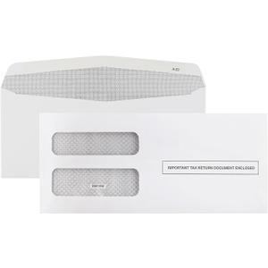 1099 NEC Envelopes 2025, Fits 3 UP 1099 NEC Tax Forms, 3 13/16 x 8 7/8, Gum Seal, Double-Window, Security Tinted 1099 Envelopes 25 Pack