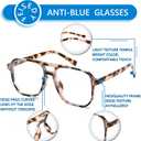FEISEDY Blue Light Blocking Glasses Fake Nerd Clear Square Computer Lightweight Pilot Glasses Frame Oversized B2866