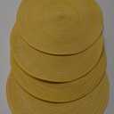 SHACOS Round Braided Placemats Set of 4 Washable Kitchen Table Placemats for Home Wedding Party (Yellow, 4)