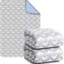 Non-Slip Bed Pads for Incontinence Washable (36" x 72"|2 Pack), Waterproof Bed Pads, Bed Wetting Pads for Bed, Sofa, Floor, Resuable Underpads for Adults, Seniors, Pet (Gray)