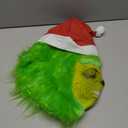 casapre GreenMonster Mask with Santa Hat, Green Christmas Character Costume Accessory for Adults