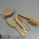 Yoofoss 4 Piece Baby Brush and Comb Set, Wooden Baby Brush with Natural Ultra Soft Goat Hair, Baby Hair Brush for Newborn, Baby Brush Set for Boy Girl