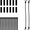 SAFANA 12 Pack Hook and Loop Fasteners for Pool Cover with Pull Rings or Holes On Edge, 2 Pack Elastic Rope Hook for 12FT Framed Prism Pool, Windproof Fixed Accessory, Cable Wires Strap Organize