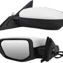 Driver Side View Mirror Compatible with 2016-2021 Honda Civic Power Heated,Civic Side Mirror Left Replace# 76258TBAC02ZA, 5Pins-HeatedPaintable White