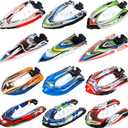 Bath Toy,Wind Up Boat,12 Pack Assorted Bath Boat Toy,Yacht Speed Boat for Swimming Pool, Beaches and Tubs,Outdoor Water Toy for Kids