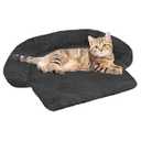 Calming Dog Bed Fluffy Plush Dog Mat for Furniture Protector with Removable Washable Cover for Large Medium Small Dogs and Cats (XS(31“x23.5”x5“), Dark Grey)