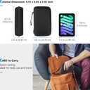 ProCase Large Hard Travel Electronic Organizer Case for MacBook Power Adapter Chargers Cables Tech Organizer Hard Drive USB Flash Disk SD Card Portable Electronics Accessories Bag -Black