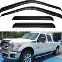 Window Visors Rain Guards for 1999-2016 Ford F250 F350 F450 F550 Super Duty, Out-Channel Window Vent Wind Deflectors Visors Shades for 99-16 F-250 F-350 F-450 F-550 SuperCrew Cab