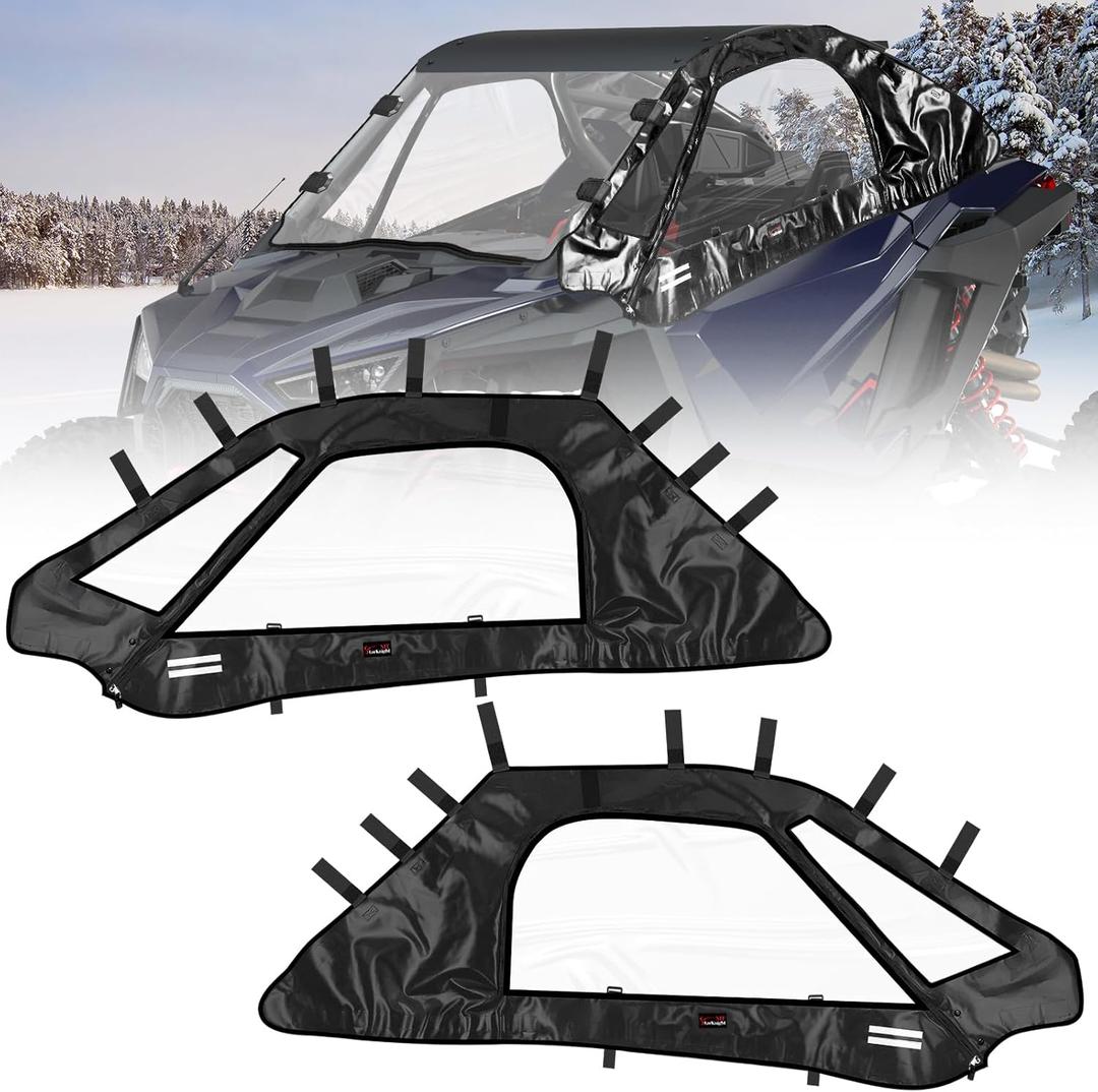 StarknightMT PRO XP Upper Doors, Upgraded Zippers RZR Soft Cab Enclosures Compatible with Polaris RZR PRO XP 2020 2021 2022 2023 2024 2025 RZR Turbo R 2022 2023 2024 2025#2884664