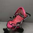 Fash N Kolor - Baby Doll Stroller with Adjustable Canopy & Toy Storage Basket - Foldable Baby Stroller for Pretend Play - Denim Pink,