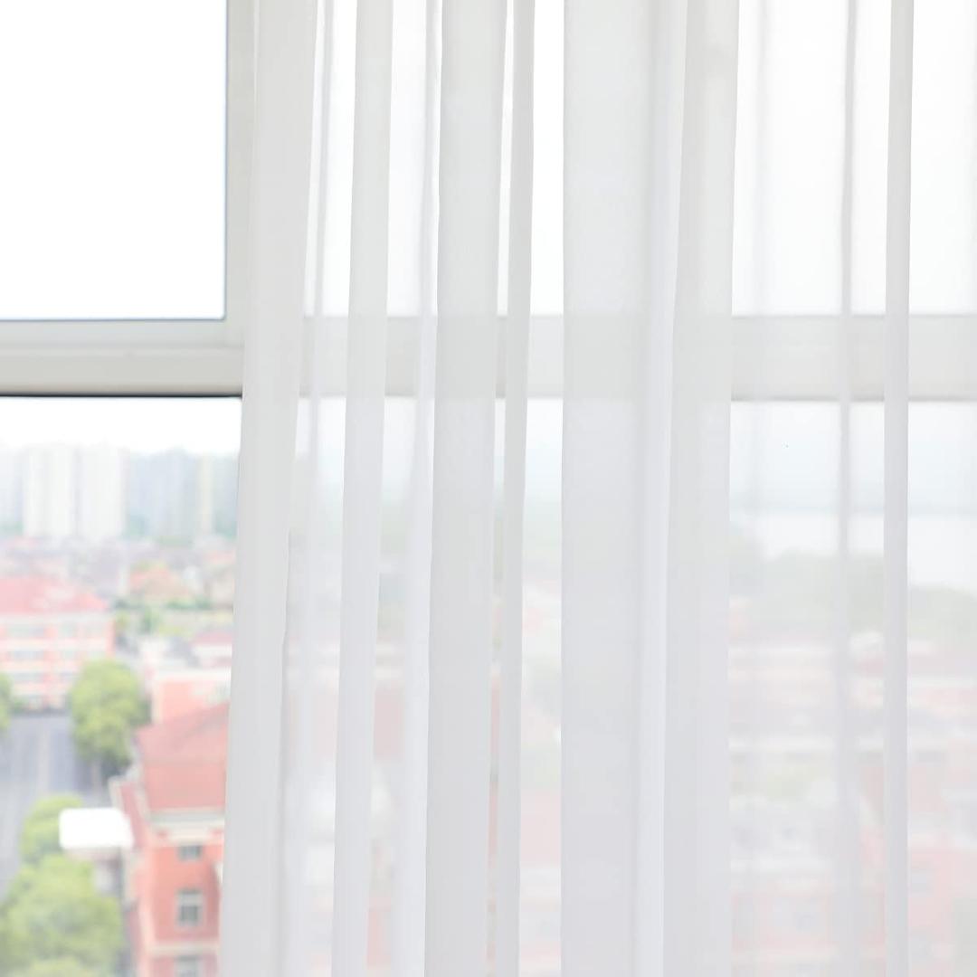 Window Sheer White Curtains 60x40 In Width 2 Panels Sheer Curtains Sheer Curtain Clear Basic Rod Pocket Panel for Bedroom Living Room Yard Kitchen
