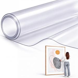Beeveer 36 x 96 Inch Extra Large PET Clear Plastic Sheet Roll for Craft