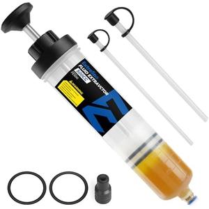 ExtreSpo 500CC Fluid Extractor, Fluid Syringe Pump, Oil Extractor for Cars Ships Engines Lawn Mowers Fluid Extraction and Filling, with 2 Transparent Hose