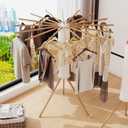 LIENAHU Clothes Drying Rack Tripod,Drying Rack Clothing,Laundry Drying Rack,Floor Standing,16 Wooden Poles,Collapsible Drying Racks for Laundry,Retractable,Foldable,Folding