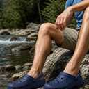 Beslip Comfortable Garden Clogs for Women and Men with Medium Arch Support (5.5-6 Women/4-4.5 Men, Navy Blue)
