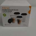 Aieve Double Wall Glass Coffee Mugs Set Of 4 Reusable | Desertcart ...