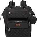 BabbleRoo Diaper Bag Backpack, Multifunction Nappy Changing Bag with Changing Pad, Stroller Straps & Pacifier Case, Unisex Stylish Travel Back Pack for Moms & Dads - Black