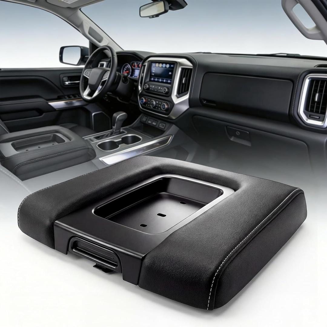 Front Seat Center Console Armrest Lid Black Compatible with 2014-2019 Chevrolet Chevy Silverado Suburban Tahoe GMC Sierra Yukon XL Escalade Replaces 22881398