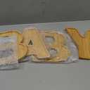 1 Set Baby Shower Wooden Charcuterie Baby Shaped Letter Serving Tray Board Dish Decorative Platter for Snack Food Cake Cookies for Gender Reveal Birthday Party(Wood)