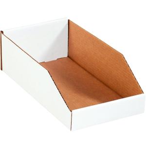 BOX USA BBINMT815 Open Top Bin Boxes, 8" x 15" x 4 1/2", Oyster White (Pack of 50)
