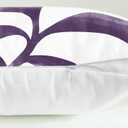 CaliTime Throw Pillow Covers Decorative 18 X 18 Inches Pack of 2 Cozy Fleece Modern Abstract Plant Leaves Cushion Cases for Couch Bed Sofa Farmhouse Decoration Deep Purple