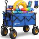 Sekey Heavy Duty Beach Wagon with 9" Big Sand-Proof Wheels – 600lb Capacity, 200L Oversized Foldable Cart | Adjustable Handle & All-Terrain Tires for Sand, Camping, Groceries