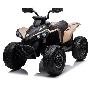 24V Can Am Renegade Ride-On ATV for Kids - LED, MP3/USB/Radio, Bluetooth, Leather Seat - Safe Outdoor Fun for 3-8 Years (Khaki)