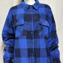 ThCreasa Womens Sherpa Fleece Lined Flannel Shirt Jacket Warm Button Up Plaid Shirt Jac (Sherpa Fleece Throughout),S