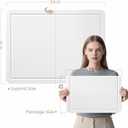 Bulletin Board, 24 x 18 inches Felt Board Decorative Pin Board, Vision Board Cork Board Alternative for Wall, Foldable Photo Board Self-Adhesive Vision Board with 20 Pushpins - White