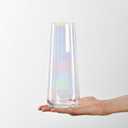 KROSNO Glass Vase for Flowers, 9.45 inch, Iridescent Collection | Rainbow Carafe, Lead-Free Crystal Glassware, Home Decor, Transparent Vase, Centerpieces for Tables