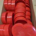 24 Pcs Small Heart Containers Heart Plastic Storage Boxes with Clear Window Lids Valentine's Day Gift Boxes for DIY Presents, Crafts Organizer 4.53 x 3.94 x 1.18 Inches (Red)