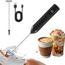 Mini Handheld Milk Frother with Stainless Steel WhiskPowerful Milk Frother WandMilk Foamer, Mini Mixer & Coffee Blender Frother for Frappe, Latte, Matcha, No Stand