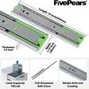 FivePears 6 Pairs 10 Inch Heavy Duty Soft Close Drawer Slides, 150 Lb Load Capacity Full Extension Ball Bearing Side Mount Drawer Runner, Rv Tool Box Kitchen Cabinet Drawer Self Closing Glide Rails
