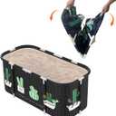 Portable Bathtub For Shower Stall, Large 47 inch Foldable Soaking Bathing Tub for Adults, Separate Family Bathroom Japanese SPA Collapsible Tub, Ideal for Hot Bath Ice Bath Drain Specifications (Cactus)