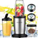 KOIOS Smoothie Blender, 900W Blenders for Kitchen with 27oz No-BPA Portable Bottles and Spout Lids, 3 Modes Personal Mixer Blender for Shakes Smoothies Frozen Drinks, Nutritious Recipe Silver