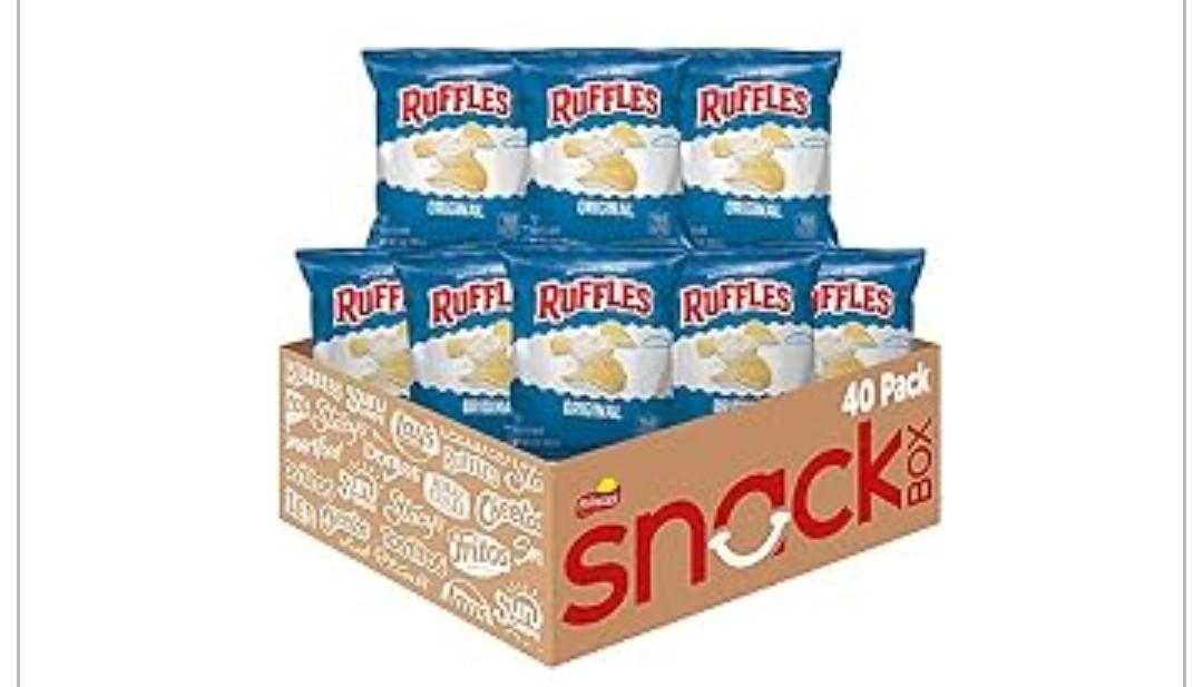 Ruffles Original Potato Chips, 1 Ounce (Pack of 40), EXP: JUL/14/2026
