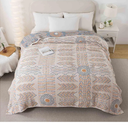 Qidordour Boho Throw Blanket, 60"x80" Muslin Blankets for Adults, 100% Organic Cotton Blanket for Couch Sofa, Lightweight Quilt, All Season Bed Throw, Farmhouse Home Decor, D-Indian Arrowhead