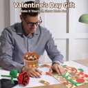 MIEBELY 3D Wooden Puzzles for Adults, Light Up 3D Puzzle Flower Rose Building Puzzle with Music Box, 216 pcs Craft Birthday Gift for Adult and Teen