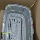 Amazon Basics Sturdy Portable 2-Door Top-Load Hard-Sided Pet Travel Carrier with Secure Ventilation, Handle, Front & Top Entry for Dogs, Cats, 22.8"L x 15"W x 13"H, Gray & Blue